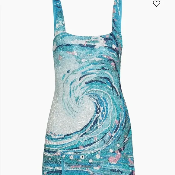 STAUD Blue and Pink Mini Dress - Picture 1 of 2